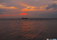 国道九四フェリーから見た夕焼け