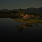 月明かりの日野川ダム