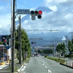 信号待ちで富士山　14