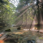 円原川の光芒　神の光