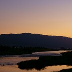 河原の夕景