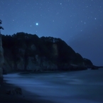 田老海岸の夜