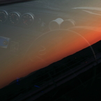 車窓に映りこむ夕景