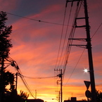 真っ赤な夕焼け