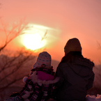 夕日　姉妹