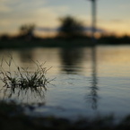 水辺の夕暮れ