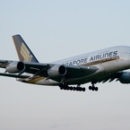 着陸(202-2)ｼﾝｶﾞﾎﾟｰﾙ・ｴｱ　Airbus A380-841　