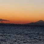 夕焼け・シルエット富士