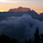 剣岳夕景20080730