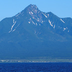 洋上の利尻山