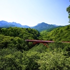 風景☆緑の中の赤い橋