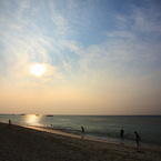 海岸で遊ぶ