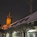 暖炉の煙　雪の古都ラーベンスブルク