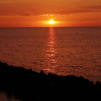 Orange sky and the sea