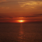 Orange sky and the sea