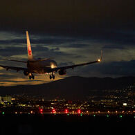 夕方のB737。