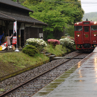 大畑駅からお見送り