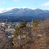 長峰公園の丘から見えた高原山（1月1日）