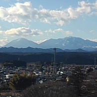 長峰公園の丘から見えた日光連山（1月1日）
