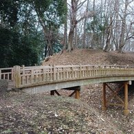 ゆうゆうパークの丘の木製の橋（1月2日）