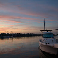 深日漁港からの夕陽