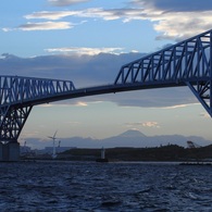 東京ゲートブリッジ　富士山　夕焼け