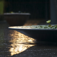 雨の日のデッキ