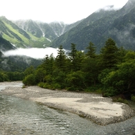 岳沢の朝