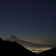 星空と富士山