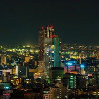 岐阜駅前高層ビル周辺の景観（夜）