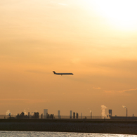 夕陽とともに