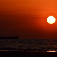 3月の夕陽