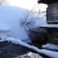 外は雪景色