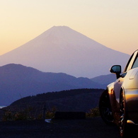 S2000と夕焼けの富士山