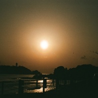 江ノ島の夕日。