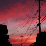 ７月４日の茜空