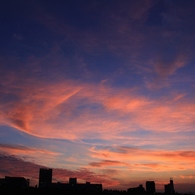 花火大会①　開始前の夕焼け