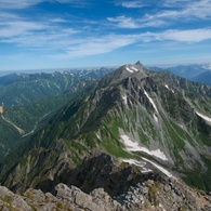 北穂高岳の山頂から