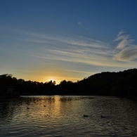 三島池夕暮れ