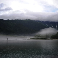 早朝の大正池