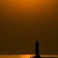 灯台と夕陽　その2