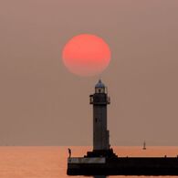 灯台と夕陽　その3