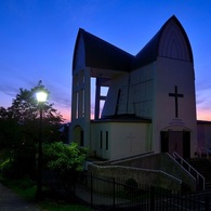 夜明けの函館聖ヨハネ教会