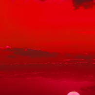 秋の播磨灘に沈む夕日３