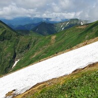 残雪を脇目に