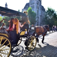 オランダ　アムステルダム　馬車観光