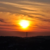 夕焼けと鉄塔
