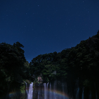 月虹と星空