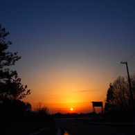 今年初めての夕陽