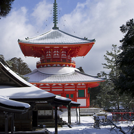 雪景色　根本大塔